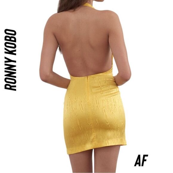 RONNY KOBO FOR FREE PEOPLE MARISSA MINI DRESS IN LEMON NWT MEDIUM - Picture 4 of 15